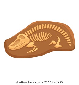 Layer fossil icon cartoon vector. Dinosaur skeleton. Bone evolution print