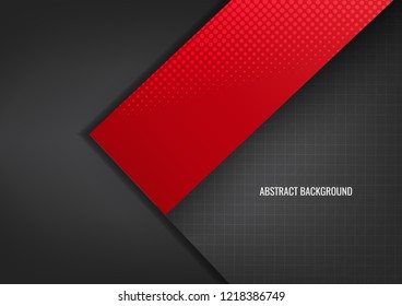 Layer geometric overlap dimension abstract black background red colorful wallpaper 