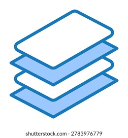 Layer Icon Blue Dualtone Design Vector Illustration