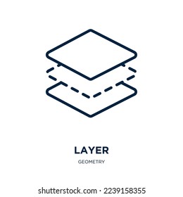 layer icon from geometry collection. Thin linear layer, internet, computer outline icon isolated on white background. Line vector layer sign, symbol for web and mobile