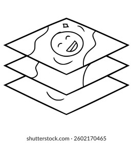 layer icon illustration hand drawn outline vector