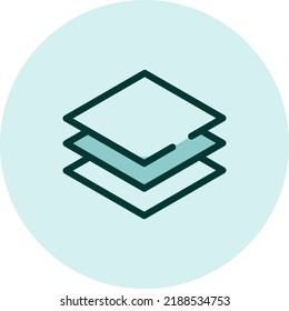 Icono de capa, ilustración, vector sobre un fondo blanco.