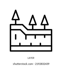 layer icon. Line Art Style Design Isolated On White Background