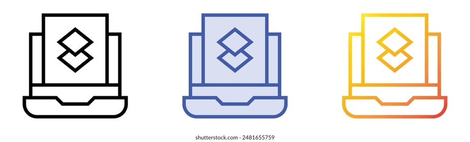 icono de capa. Diseño de estilo de relleno lineal, azul y degradado aislado sobre fondo blanco