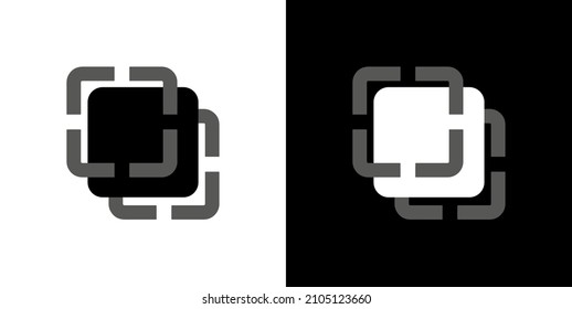 layer icon on white and black background