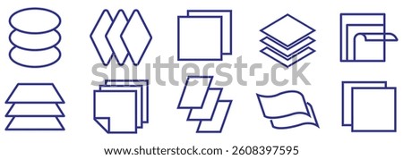 Layer icon set. Layers icons collection. Vector illustration.