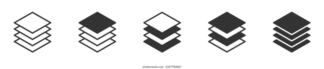 Layer icon set. Vector illustration.