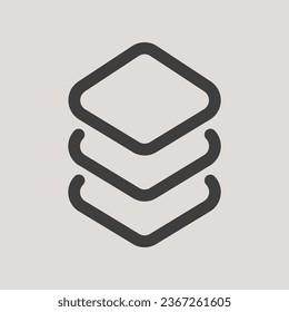Layer Icon in Simple, Flat and Minimalist Style