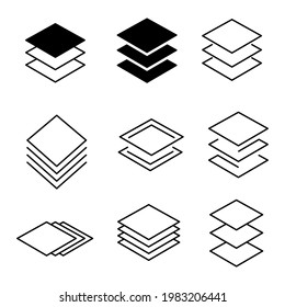 layer icon. symbol set symbol vector elements for infographic web.