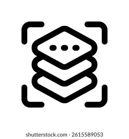 layer line icon. Clean and minimalist vector icon for websites, mobile apps, presentations, and logos. Fully scalable and customizable for any project.