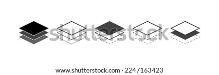 Layer line icon in different styles. Layer logo isolated on transparent background. Vector illustration.