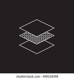Layer line icon, outline vector logo illustration, linear pictogram isolated on black