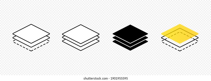 Layer line icon set. Layout sign. Vector on isolated transparent background. EPS 10 - Shutterstock ID 1901955595