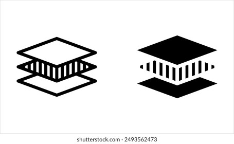 Layer line icon set. Layout sign on white background
