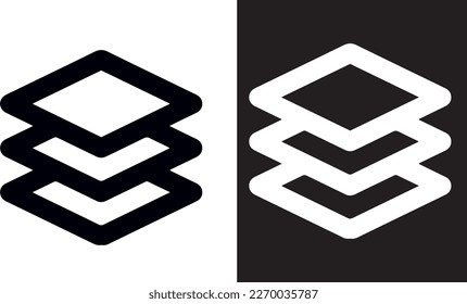 Layer Line Icon vector design black and white