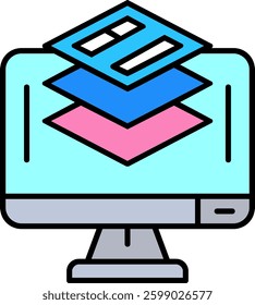 Layer Line vector Icon Design