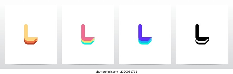 Layer Lining Level Letter Logo Design L