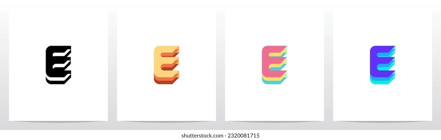 Layer Lining Level Letter Logo Design E