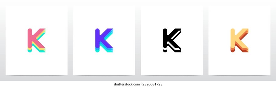Layer Lining Level Letter Logo Design K