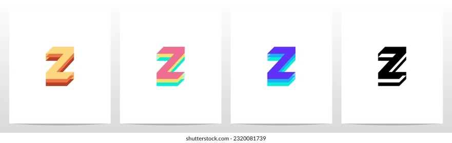 Layer Lining Level Letter Logo Design Z
