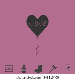 Layer love icon flat. Simple vector grey pictogram and bonus symbol