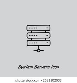 layer networks and system server icon, vector design