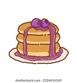 ilustración de dibujos animados lindos de pancake de capa