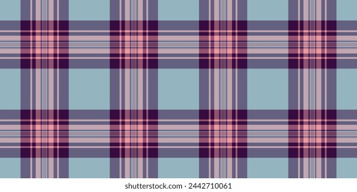 Patrón sin fisuras a cuadros de la capa, vector textil de la tela del bebé. Fondo de tartán de textura de cuadros populares en color pastel y rosa.