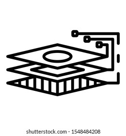 Layer robot technology icon. Outline layer robot technology vector icon for web design isolated on white background