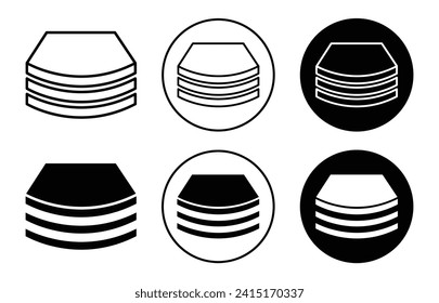 layer simple icon collection set on white background color
