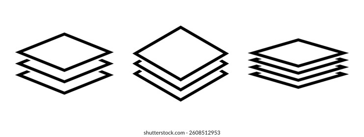 Layer stack, layer icon, Layer line, Layer sign, Canvas icon. Vector illustration. EPS 10