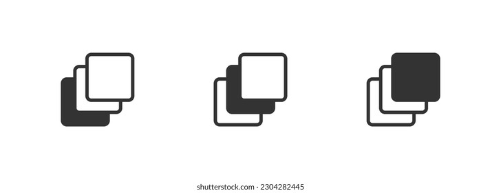 Layer stack icon. Set line and flat elements, web button. Vector isolated illustration