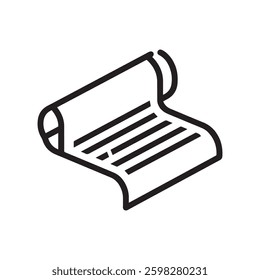 Layer of text and lines pages paper black icon, knowledge and learning illustration design.