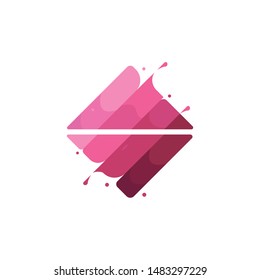 layer triangle pink logo design vector template