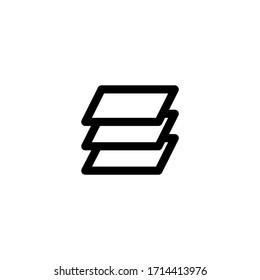 Ilustración del vector de logotipos de iconos de esquema de interfaz de usuario de capa
