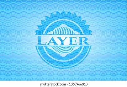 Layer water wave concept badge.