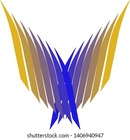 Layer wing with blue yellow color 