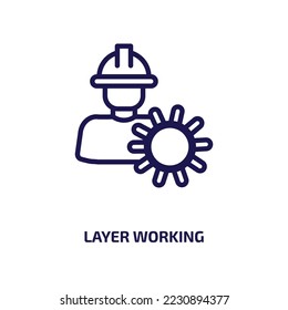 layer working icon from people collection. Thin linear layer working, work, equipment outline icon isolated on white background. Line vector layer working sign, symbol for web and mobile