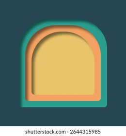 Layered 3D geometric and decorative shapes with paper cut style