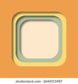 Layered 3D geometric and decorative shapes with paper cut style