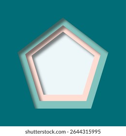 Layered 3D geometric and decorative shapes with paper cut style