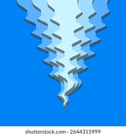 Formas geométricas e decorativas 3D em camadas com estilo de corte de papel