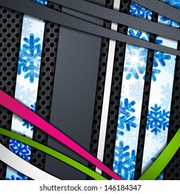 layered abstract background with snowflakes image