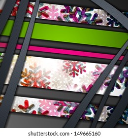layered abstract background with snowflakes image
