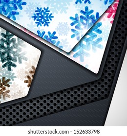 layered abstract background with snowflakes image