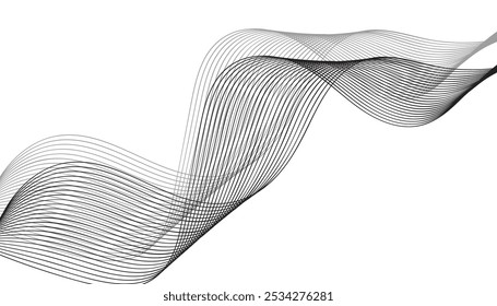 Líneas ondulatorias grises abstractas en capas con curvas dinámicas fluidas, ideales para la marca digital moderna, diseños minimalistas elegantes y presentaciones visuales futuristas.

