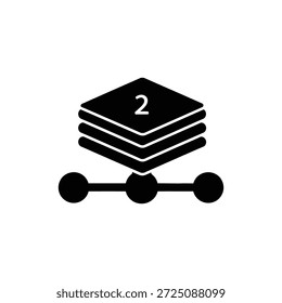 Icono de red AI en capas que muestra los nodos conectados y la estructura jerárquica