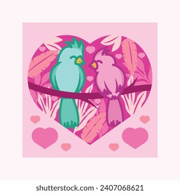 Layered Animals Love Valentine's Day