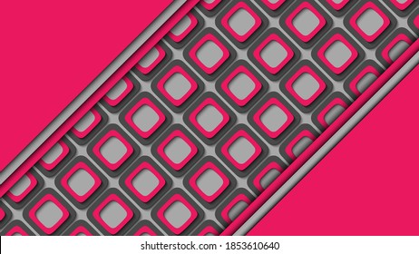 Fondo estratificado con rayas diagonales y formas de rejilla en diferentes colores en el estilo de papel. Iluminación vectorial.