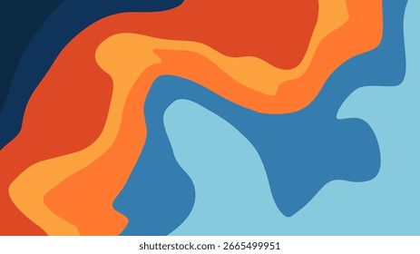 Fondo en capas de Formas orgánicas en Gradientes multicolores.